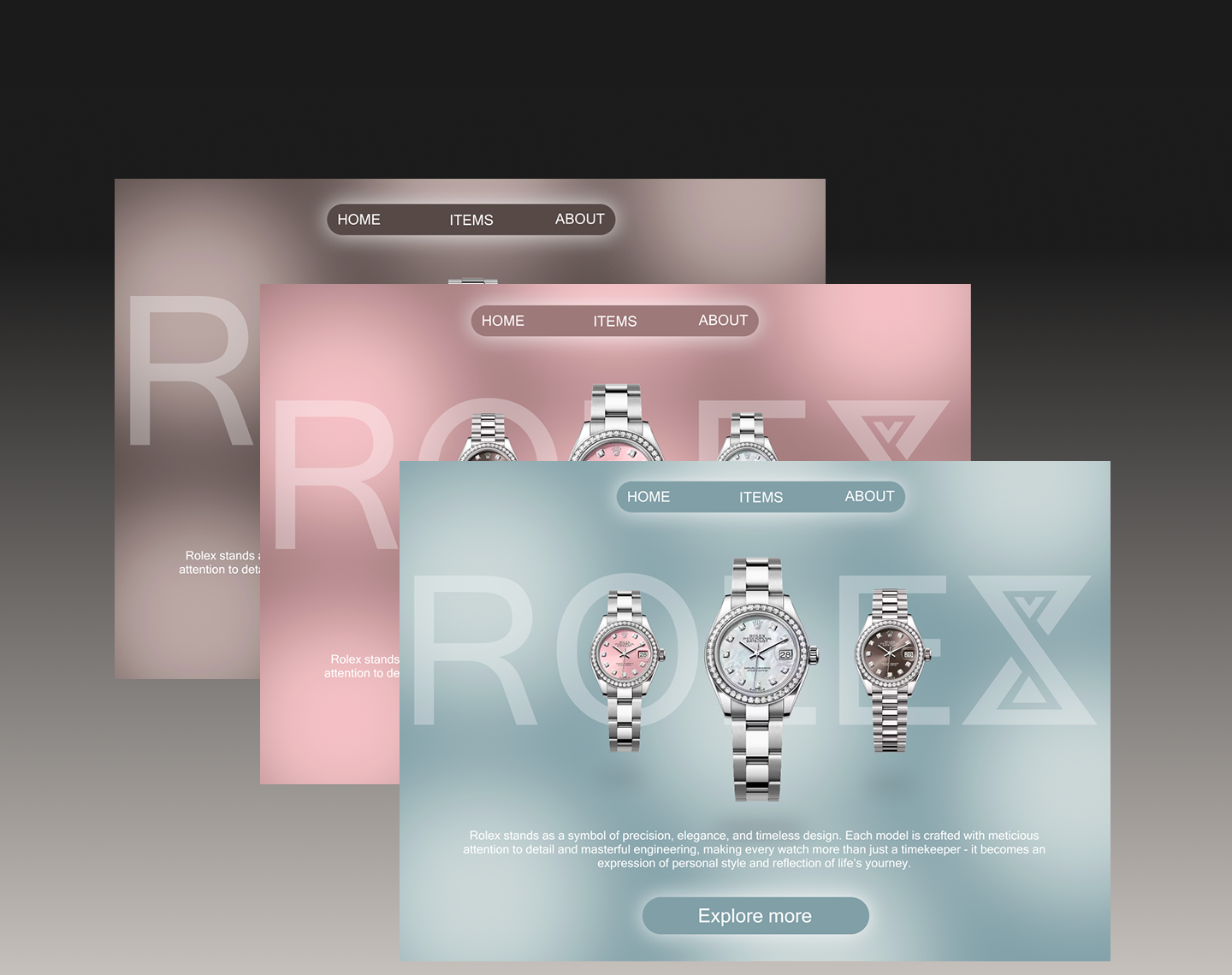 Rolex website and logo concept showcase
